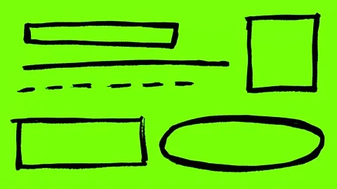 Hand Drawn Rectangle Square Lines Animation Loop Green Screen Stock Footage 173745068