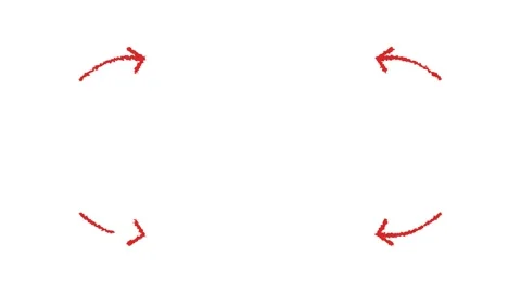 Hand Drawn Red Animated Arrows on White Background 4K Stock Footage 338328334