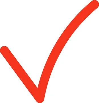 Hand drawn red arrow icon. up left right down arrows. Check mark, circle Stock Illustration