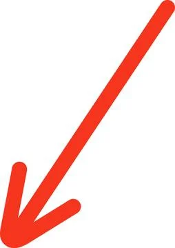 Hand drawn red arrow icon. up left right down arrows. Check mark, circle Stock Illustration