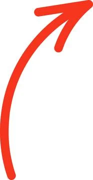 Hand drawn red arrow icon. up left right down arrows. Check mark, circle Stock Illustration