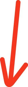 Hand drawn red arrow icon. up left right down arrows. Check mark, circle Stock Illustration