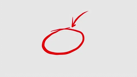 Hand drawn red arrow pointing to circle animation Stock Footage 330428161