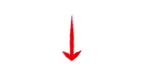 Hand drawn red arrow pointing down isolated on white background for navigat.. Stock Footage 333782820