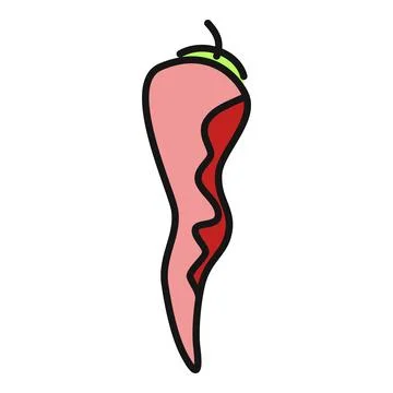Hand drawn red chili pepper doodle illustration Stock Illustration