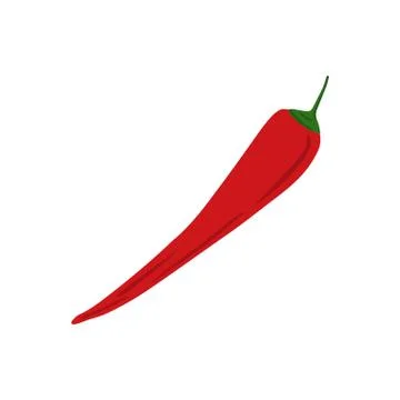 Hand drawn Red chilli isolated on white background. Doodle cayenne pepper veg Stock Illustration