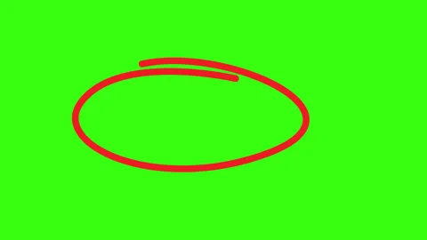 Hand drawn red circle, Round circle highlight animation 4k video Stock Footage 318455482