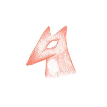 Hand drawn red fox sketch Stock Illustration