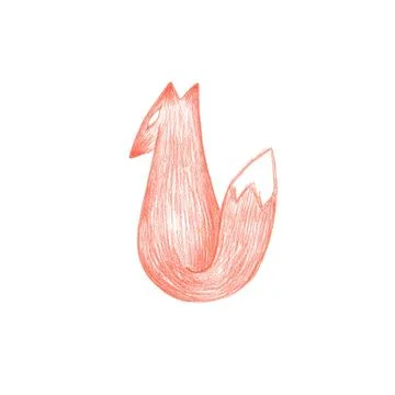 Hand drawn red fox sketch Stock Illustration