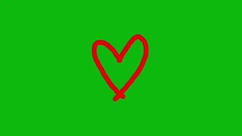 Hand-Drawn Red Heart Animation Stock Footage 318201523