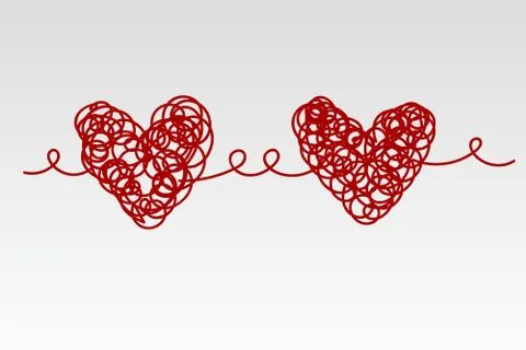 Hand drawn red heart Illustrazione stock