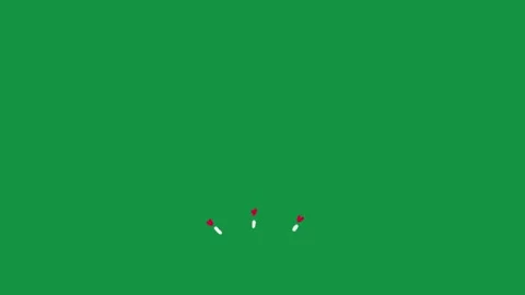 Hand Drawn Red Heart Pop Romantic Accents Animation on Green Screen Background Vídeo Stock 335124597