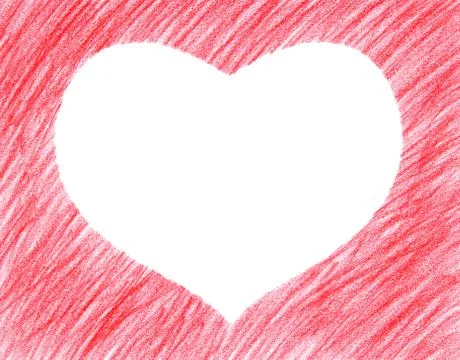 Hand-drawn red heart shape Stock Illustration