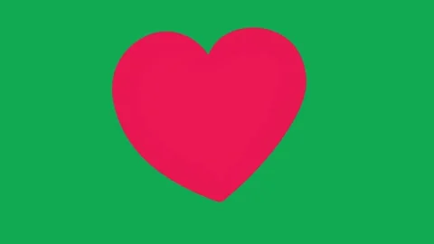 Hand Drawn Red Heart Symbol 2D Green Screen Animated Icon Overlay Vidéo 342398676
