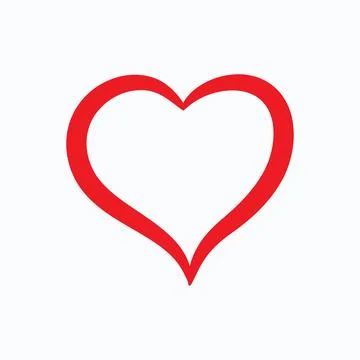 Hand drawn red heart vector icon Illustrazione stock