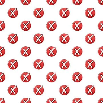 Hand drawn red icon pattern on white backdrop. Cross mark right vector icon Stock Illustration