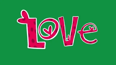 Hand Drawn Red Love Text Animation Overlay with Chunky Pop Art Sticker Style Видео 335124726