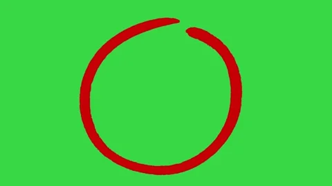 Hand Drawn Red Marker Circle Ring Target Animation on Green Screen Background 库存影片 339335312
