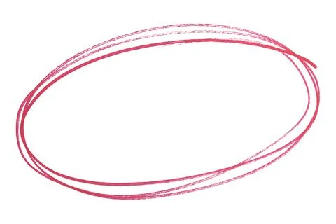Hand drawn red marker circle sketch, abstract ink oval stroke for highlight.. Foto stock