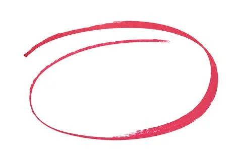 Hand drawn red marker circle sketch, abstract ink oval stroke for highlight.. Foto stock