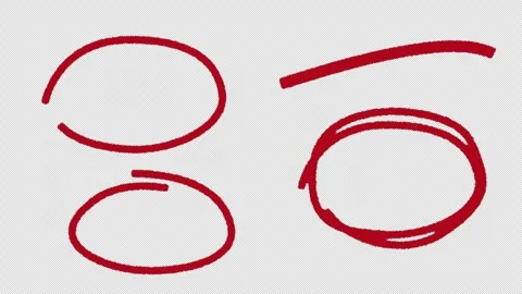 Hand-drawn red marker highlight animation isolated transparent Stock Footage 338270705