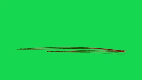 Hand Drawn Red Marker Underline Animation on Green Screen for Emphasis Overlay Видео 334608639