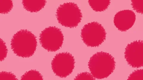 Hand-Drawn Red Polka Dot Pattern video | Abstract Textured Watercolor Circles  Vidéo 332718431
