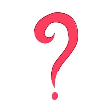 Hand drawn red question mark representing query Stock Illustration