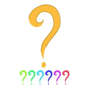 Hand drawn red question mark representing query graphic Stock Illustration