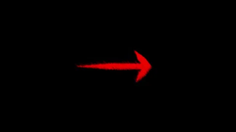 Hand drawn red scribble arrow pointing to the right on a plain black backgr.. Stock Footage 333782817