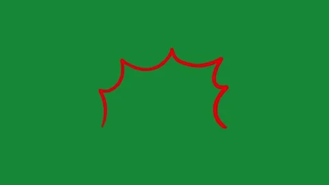 Hand Drawn Red Sharp Burst Animation on Green Screen Overlay Видео 334608778