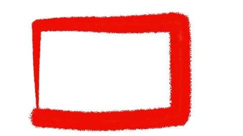 Hand-drawn red square with rough marker texture animated Stock Footage 317301177
