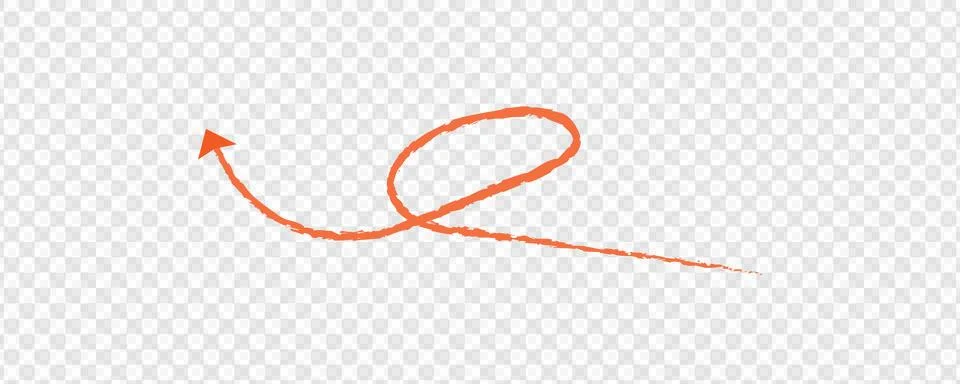 Hand-drawn red squiggle line on white. Stock Illustration