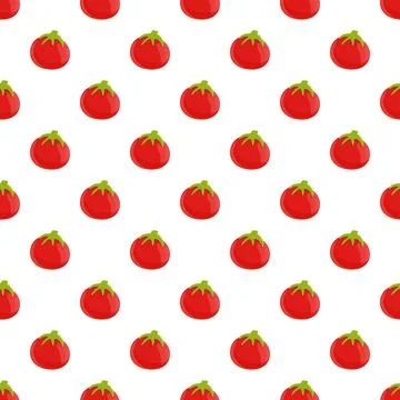 Hand drawn red tomatoes forming a seamless pattern Stock Illustration