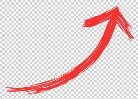 Hand-drawn red upward-sloping arrow 스톡 일러스트