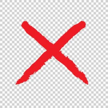 Hand Drawn Red X Cross Mark Brush Stroke. Cancel Close Error Icon Vector イラスト素材