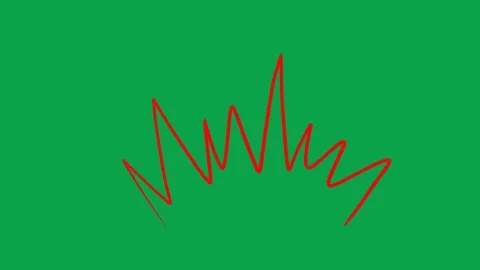 Hand Drawn Red Zigzag Burst Line Accent Green Screen Overlay Animation Stock Footage 344049355