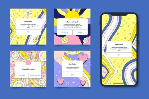 Hand drawn reminder template design Stock Illustration