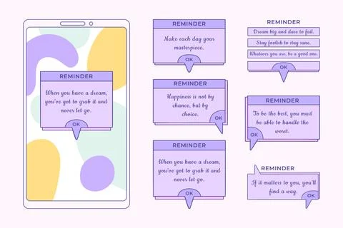 Hand drawn reminder template design Stock Illustration