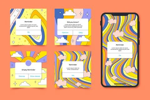 Hand drawn reminder template design Stock Illustration