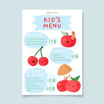 Hand-drawn restaurant vertical menu template Stock Illustration