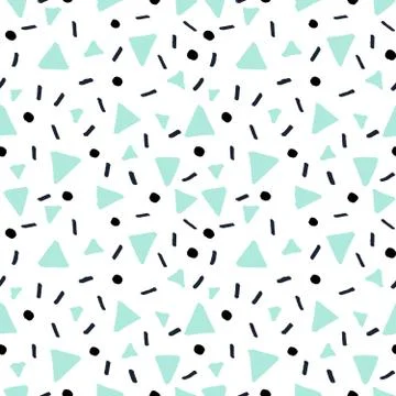Hand Drawn Retro Seamless Pattern Stock Illustration