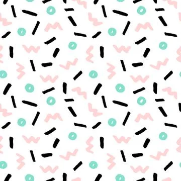 Hand Drawn Retro Seamless Pattern Stock Illustration