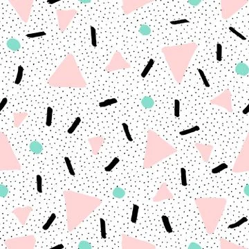 Hand Drawn Retro Seamless Pattern Stock Illustration