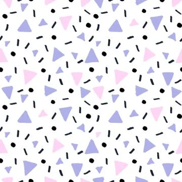 Hand Drawn Retro Seamless Pattern Stock Illustration