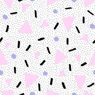 Hand Drawn Retro Seamless Pattern Stock Illustration