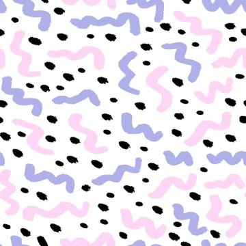 Hand Drawn Retro Seamless Pattern Stock Illustration