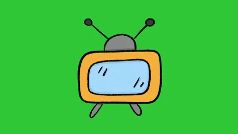 Hand-Drawn Retro TV Animation | Cartoon Television Icon 2D Animation  Stock Footage 332615052
