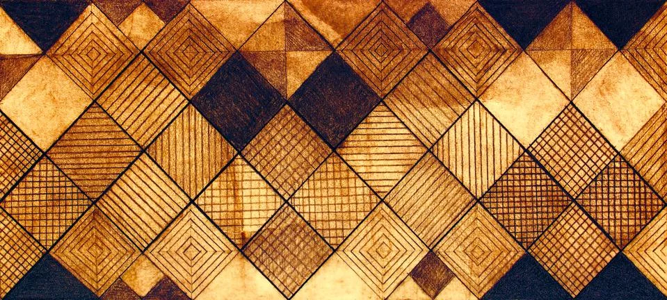 Hand drawn rhytmical structured pattern on paper. 스톡 일러스트