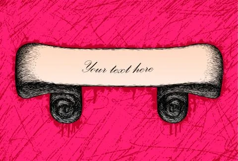 Hand drawn ribbon Stock Illustration